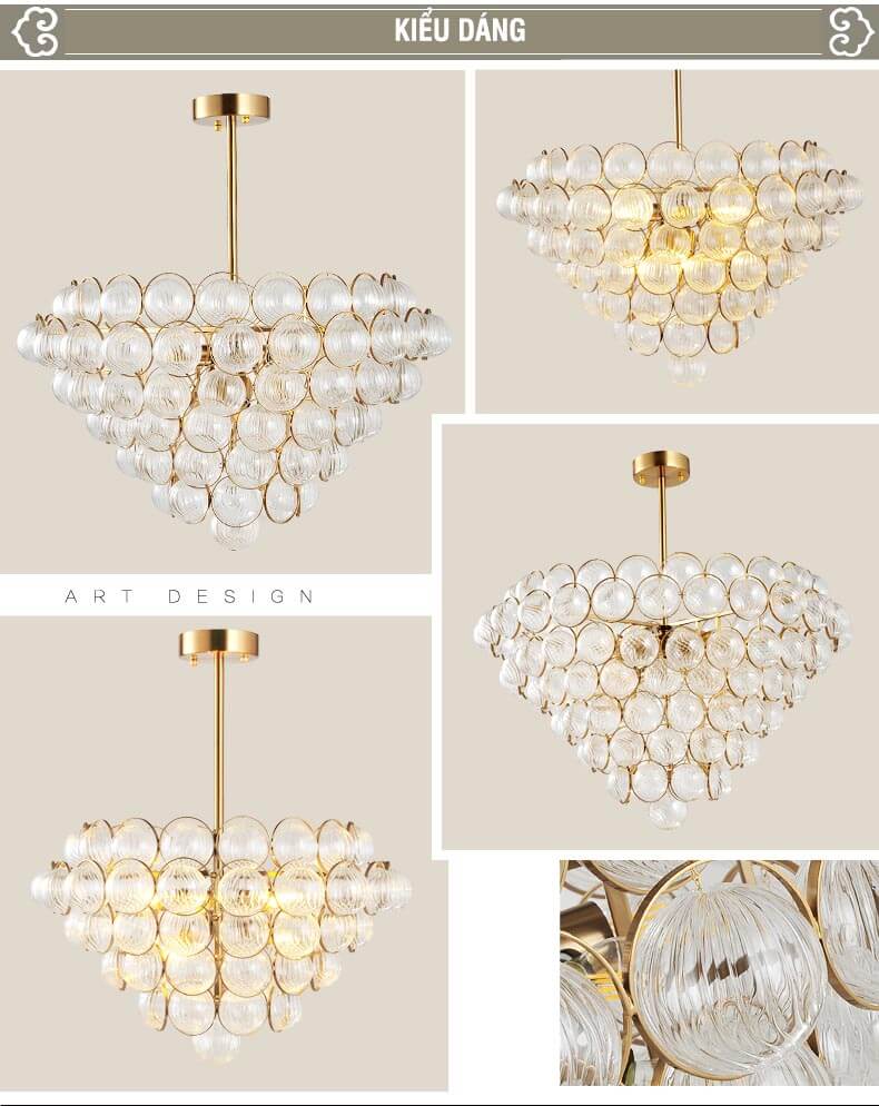 Đèn chùm thủy tinh trang trí đẹp abr127-4